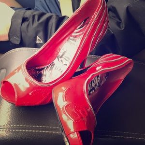 🔥Ed Hardy Signature Vintage Red Heels!🔥